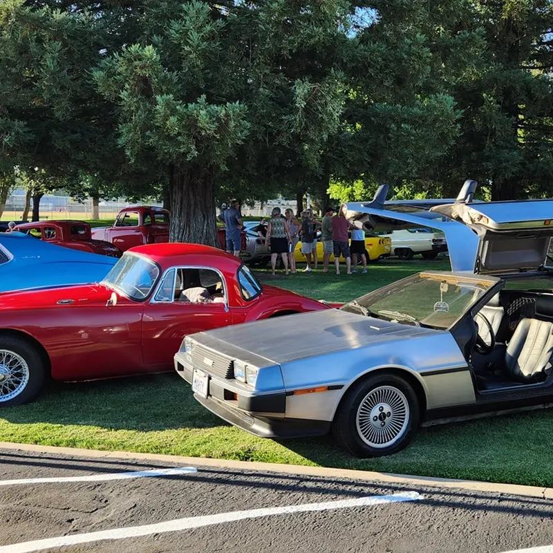 DeLorean showcased at a public event